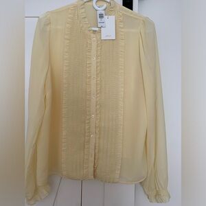 Aritzia Wilfred Fiji Blouse Soft Yellow (M)